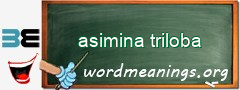 WordMeaning blackboard for asimina triloba